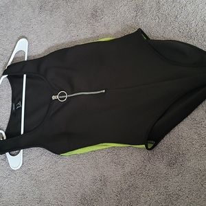 Black and Green Mesh Body Suit